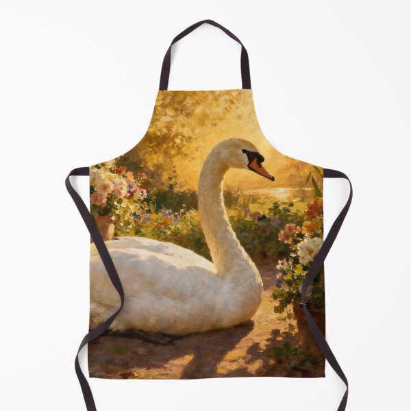 Artikelvorschau, Weißer Schwan in den Blumen II entworfen und verkauft von Silver Calico Studio.