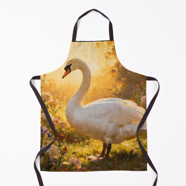 Artikelvorschau, Weißer Schwan in den Blumen I entworfen und verkauft von Silver Calico Studio.
