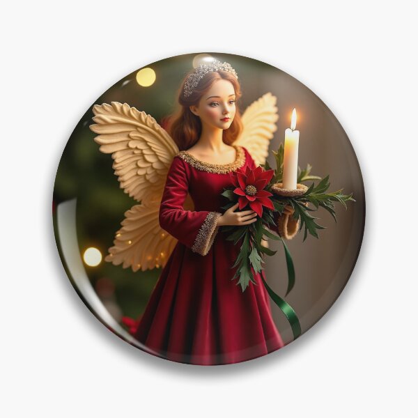 Artikelvorschau, Christmas Candle Angel – Light of the Season entworfen und verkauft von Buttonquill.