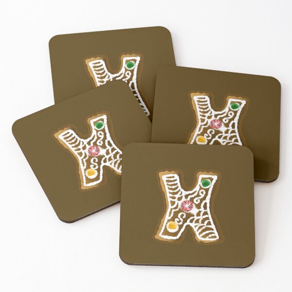 Item preview, X Monogram (Gingerbread) designed and sold by CharmedHeartArt.