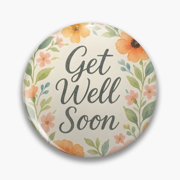 Item preview, Orangish Pastel Watercolor Floral – Get Well Soon Design designed and sold by EmeraldeaArt.