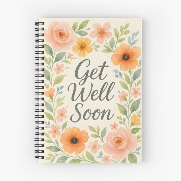 Item preview, Orangish Pastel Watercolor Floral – Get Well Soon Design designed and sold by EmeraldeaArt.