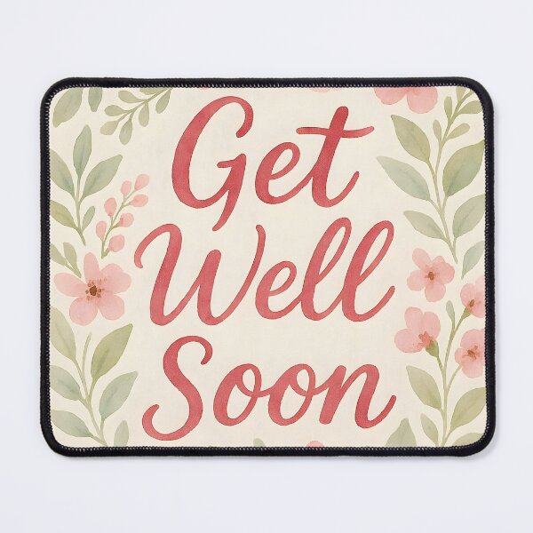 Item preview, Pink Delicate Watercolor Florals – Get Well Soon Message designed and sold by EmeraldeaArt.