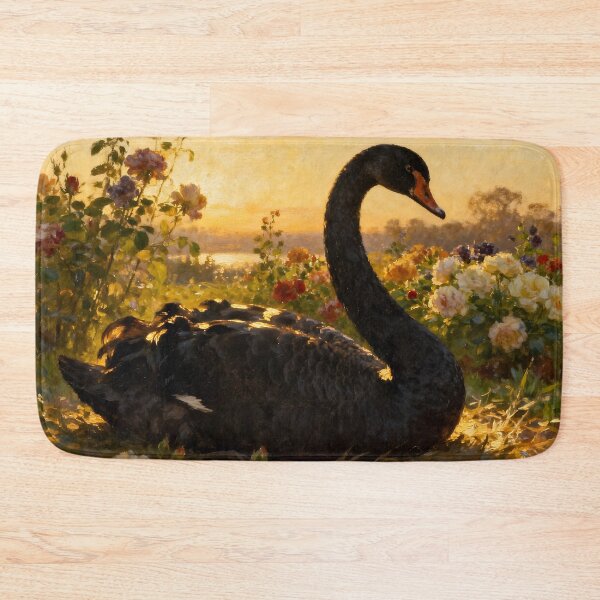 Item preview, Black Swan in the Flowers II designed and sold by Silver Calico Studio.