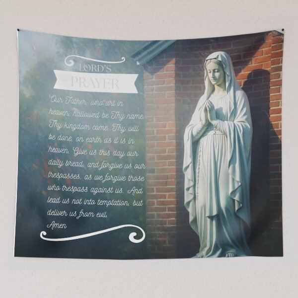 Item preview, The Lord’s Prayer Christian Art – Catholic Mary Statue Design | “Our Father” Scripture designed and sold by Alaska Magick.