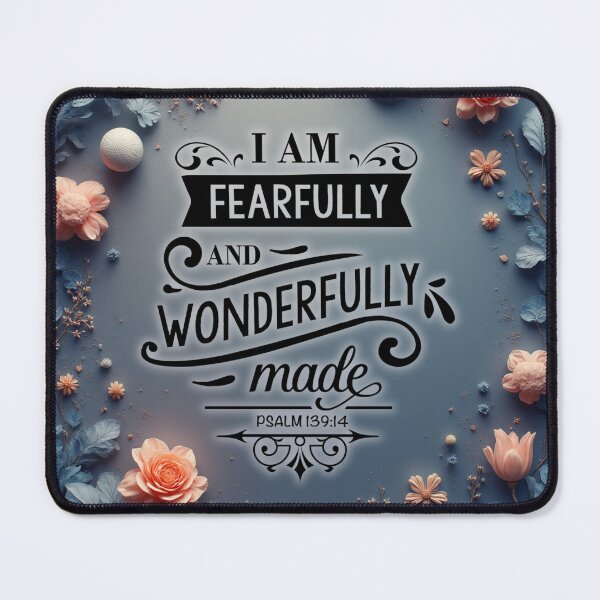 Item preview, Psalm 139:14 “Fearfully and Wonderfully Made” Christian Floral Art – Inspirational Bible Verse Design designed and sold by Alaska Magick.