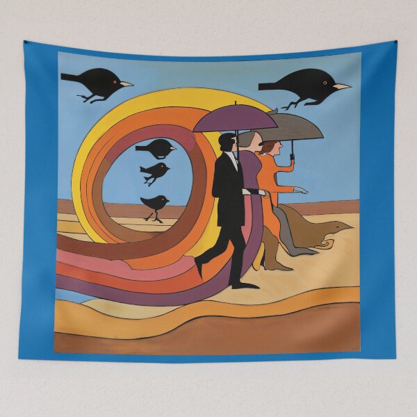 Item preview, A Murder of Crows Attend as We Walk Our Walrus Through the Desert designed and sold by inexplicableimages.
