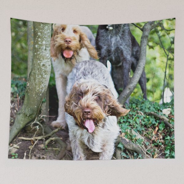 Item preview, Spinoni And German Wirehaired Pointer Woodland Adventure by heidiannemorris designed and sold by FOLK ART FUSION by heidiannemorris.