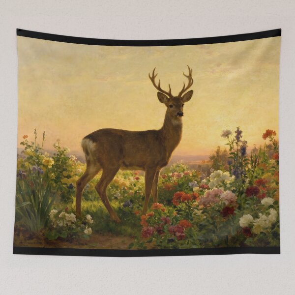 Item preview, Deer in the Flowers I designed and sold by silvercalico.