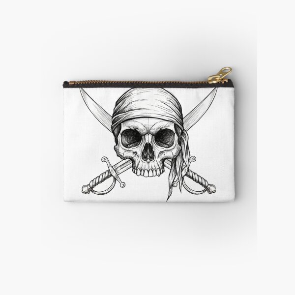Item preview, Pirate Skull with Crossed Swords – Vintage Pirate Emblem Illustration designed and sold by jadolina.