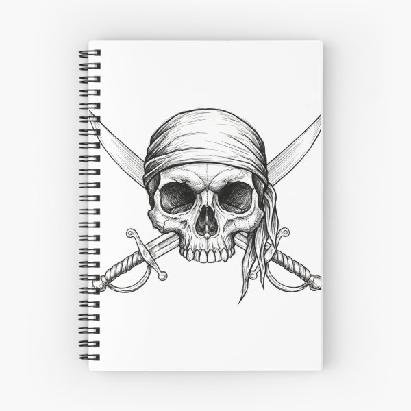 Item preview, Pirate Skull with Crossed Swords – Vintage Pirate Emblem Illustration designed and sold by jadolina.