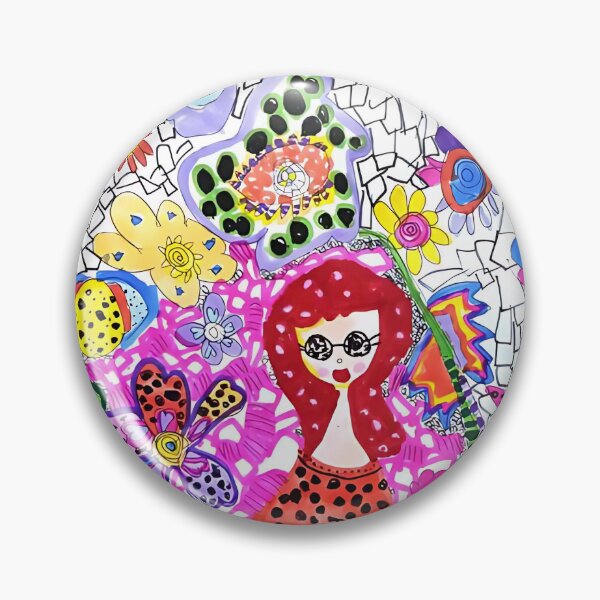 Item preview, Whimsical Girl in a Vibrant Floral Wonderland designed and sold by jessicaSessler.