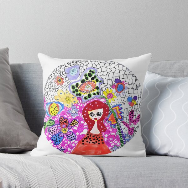 Item preview, Whimsical Girl in a Vibrant Floral Wonderland designed and sold by jessicaSessler.