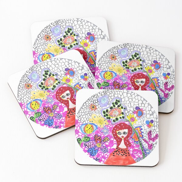 Item preview, Whimsical Girl in a Vibrant Floral Wonderland designed and sold by jessicaSessler.
