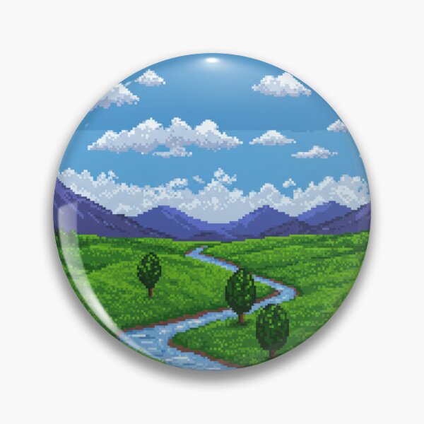 Item preview, Vibrant Pixel Art Landscape - Retro Valley and River Scene designed and sold by Greemo03.