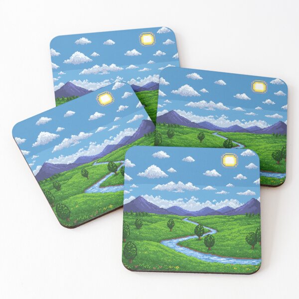 Item preview, Vibrant Pixel Art Landscape - Retro Valley and River Scene designed and sold by Greemo03.
