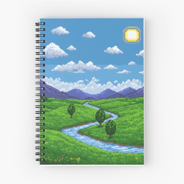 Item preview, Vibrant Pixel Art Landscape - Retro Valley and River Scene designed and sold by Greemo03.