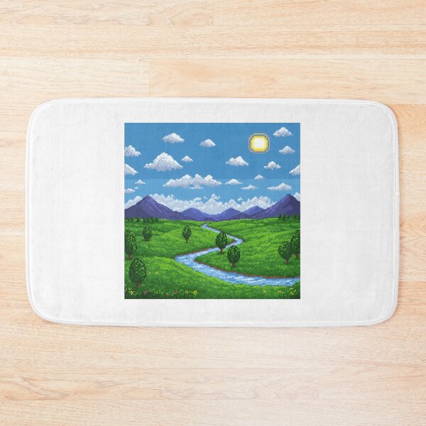 Item preview, Vibrant Pixel Art Landscape - Retro Valley and River Scene designed and sold by Greemo03.