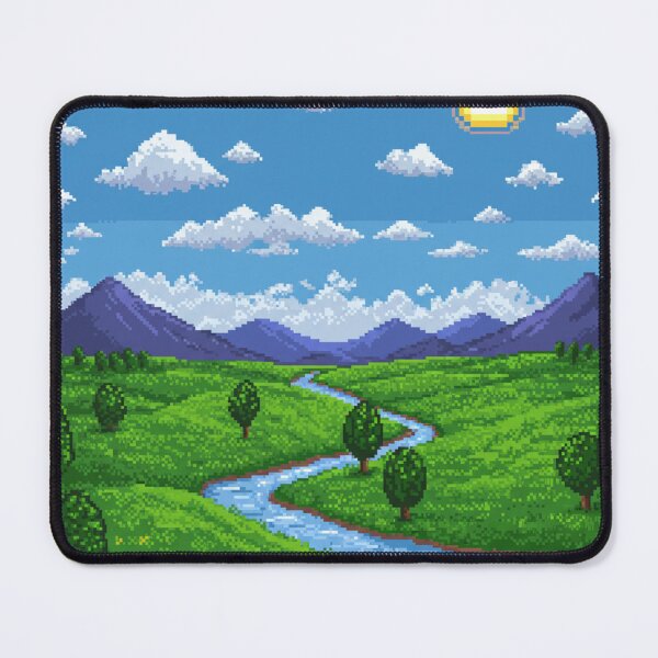 Item preview, Vibrant Pixel Art Landscape - Retro Valley and River Scene designed and sold by Greemo03.