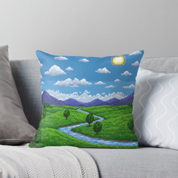 Item preview, Vibrant Pixel Art Landscape - Retro Valley and River Scene designed and sold by Greemo03.