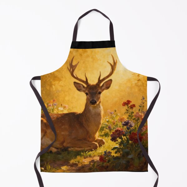 Item preview, Deer in the Flowers II designed and sold by Silver Calico Studio.