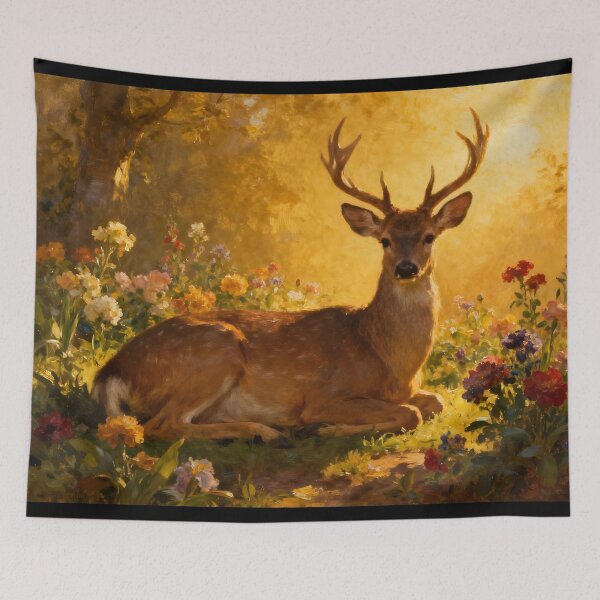 Item preview, Deer in the Flowers II designed and sold by silvercalico.