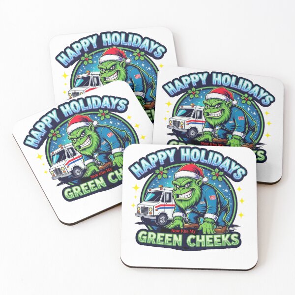 Artikelvorschau, Grinchy Postal Bigfoot Kiss My Green Cheeks entworfen und verkauft von Bigfoot T-Shirt Co..