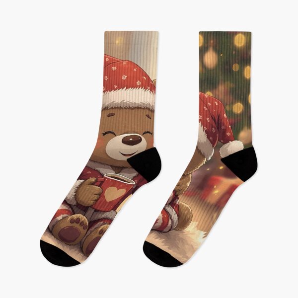 Item preview, Bear Couple in Cozy Christmas Pajamas – Holiday Warmth designed and sold by WildlifeWhimsy.