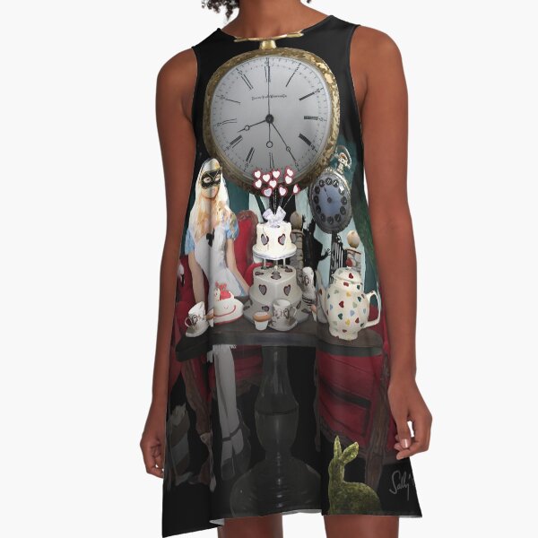 Alice In Wonderland Collage A-Line Dress