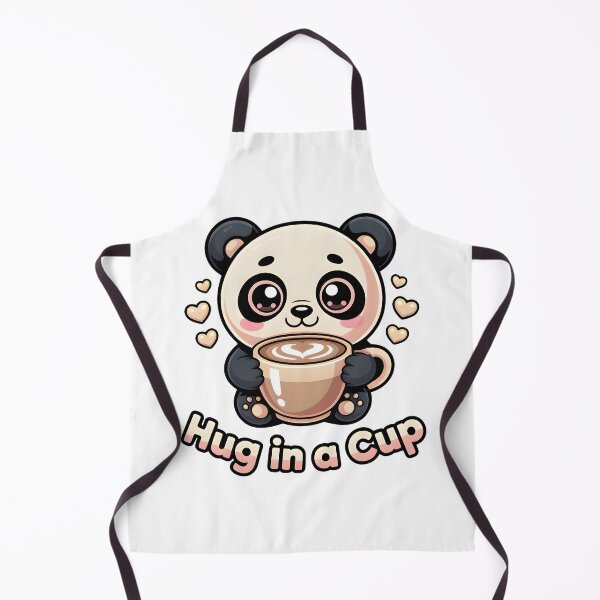 Item preview, Adorable Panda with Latte – Hug in a Cup Cozy Cute Art designed and sold by SoftyDesigns.
