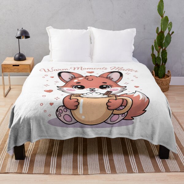 Item preview, Kawaii Fox Holding Cocoa – Warm Soft Morning Aesthetic Art designed and sold by SoftyDesigns.