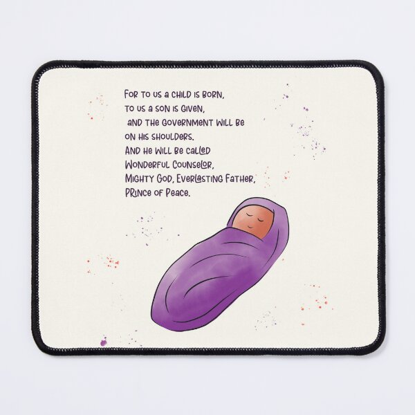 Item preview, For Unto Us A Child Is Born - Minimalist Baby Jesus Nativity Isaiah 9:6 designed and sold by 4Drachma.