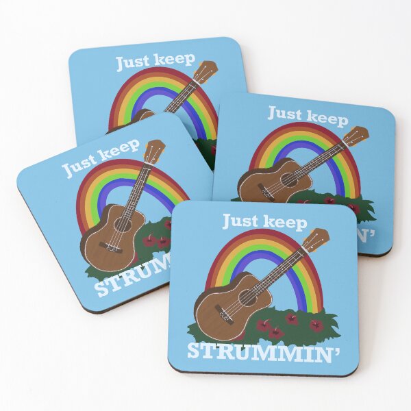Item preview, Just Keep Strummin’ Ukulele Rainbow Hawaiian designed and sold by Stable-Camp-Rd.