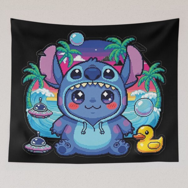 Item preview, Cute Ocean Alien Hoodie Blob – Beach Vibes Pixel Art Aesthetic designed and sold by Pixel Girl Aesthetic Studio.