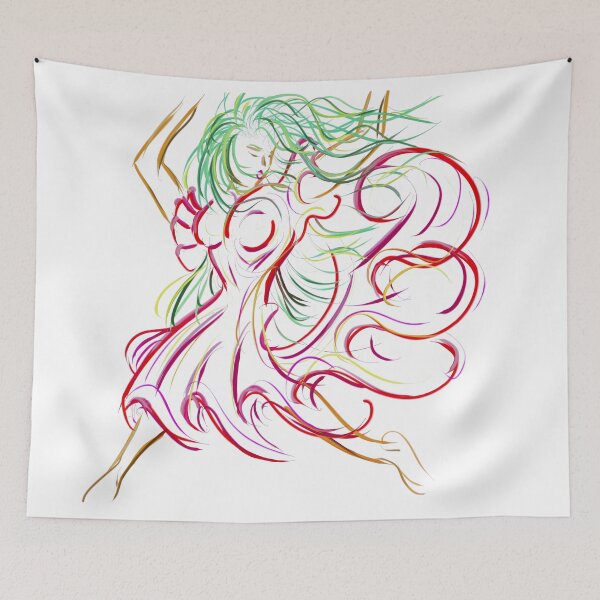 Item preview, Flamenco Gypsy Dancer – Fluid Line Art Digital Sketch designed and sold by Keltoi-art.