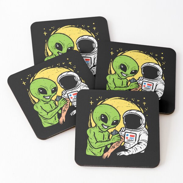 Item preview, Astronaut Inking Alien Funny Space Galaxy Tattoo Men Women designed and sold by JanetRamona.
