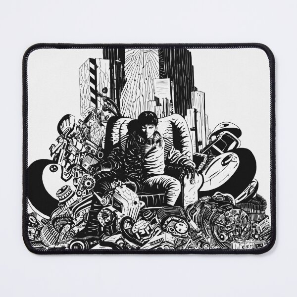 Item preview, Kaneda on the Junkyard Throne - Black and White Digital Drawing (Akira) designed and sold by Keltoi-art.