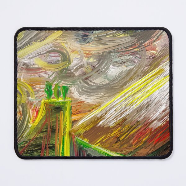 Item preview, Expressionist Landscape Digital Painting Brushstrokes | Textured Wall Art Yellow Brown Green designed and sold by Keltoi-art.