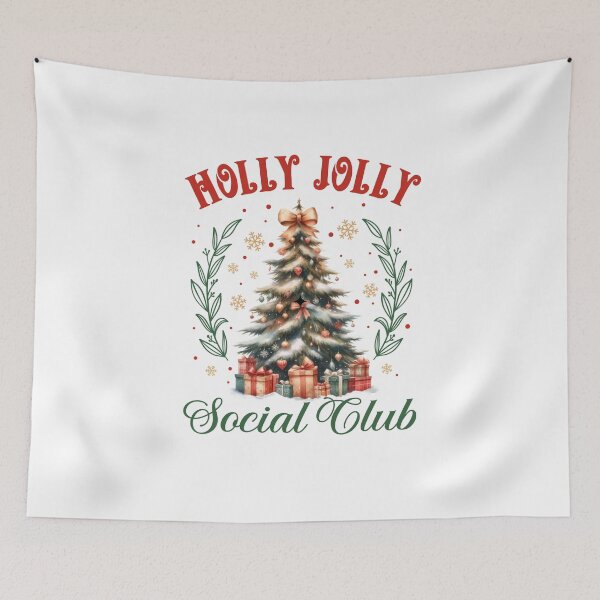Item preview, Holly Jolly Retro Christmas Tree with Gifts Watercolor Illustration designed and sold by lojadpop.