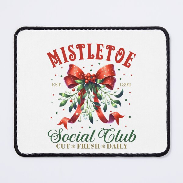 Item preview, Vintage Mistletoe Christmas Sign Est. 1892 | Festive Holiday Bow designed and sold by lojadpop.