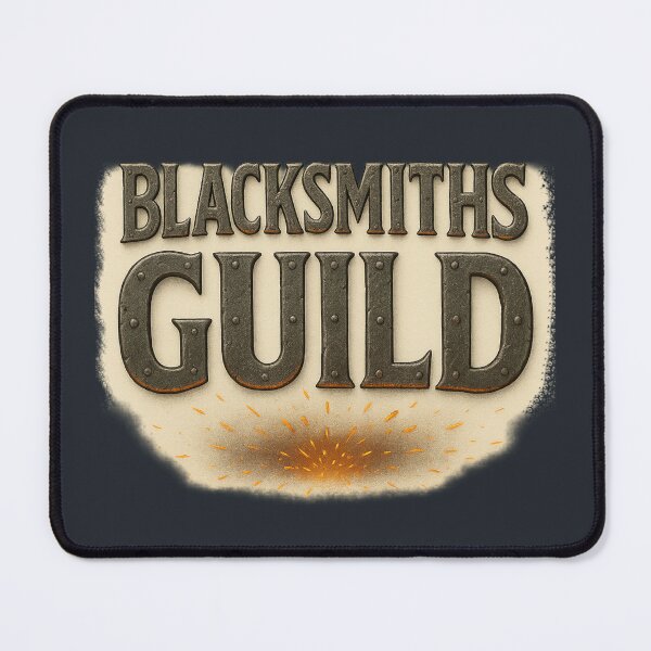 Item preview, Blacksmiths Guild • Forged Iron Typography Badge designed and sold by fairmaiden7.