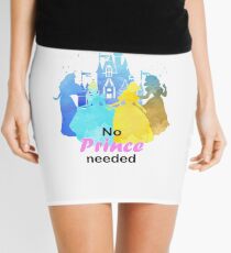 No Prince Needed Inspired Silhouette Mini Skirt