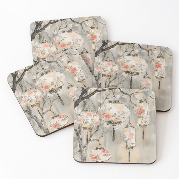 Item preview, Chōchin Japanese Watercolor Landscape  designed and sold by MoonhazeeCo.