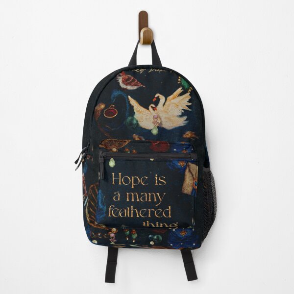 Item preview, Emily Dickinson Hope Quote In A Dark Blue Jewel, Cake, Fan, Lover’s Eye, And Bird Watercolor designed and sold by Monica Laipple.