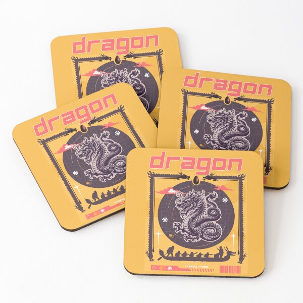 Item preview, Vintage Asian Dragon Art - Retro Dragon Boat Festival Poster designed and sold by CREEPY CRAZE.