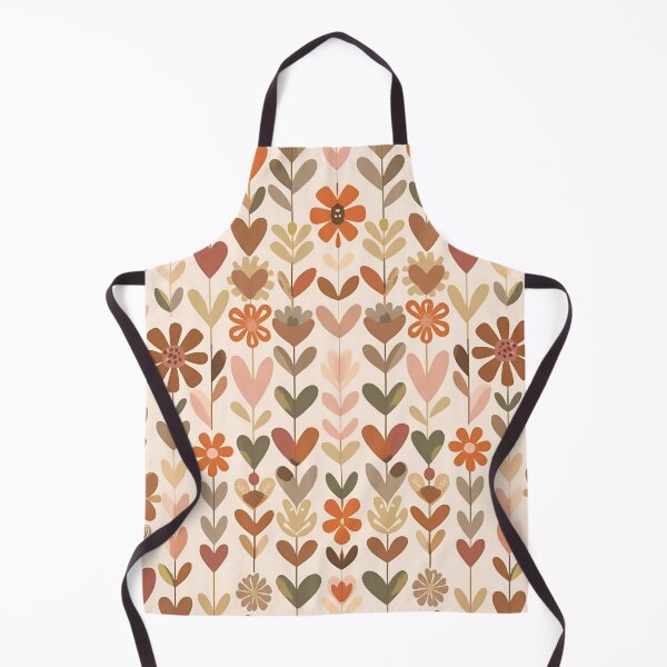 Item preview, Floral heart pattern in orange, beige, brown, grey-green designed and sold by angel-cat-22.