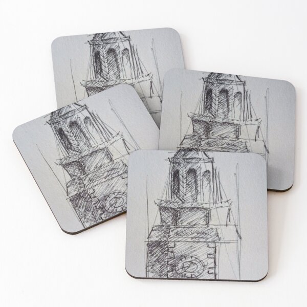 Item preview, clock tower drawing designed and sold by jamminanddrawin.