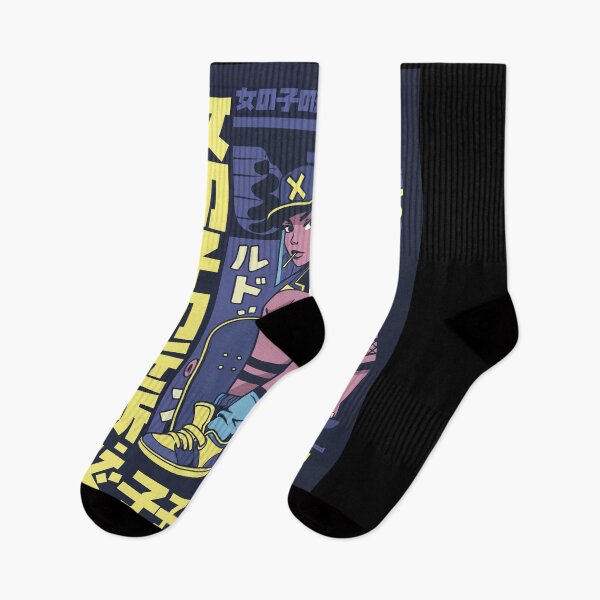 Item preview, Urban Anime Skater Girl Retro Streetwear Graphic Art designed and sold by DrawHandArt.