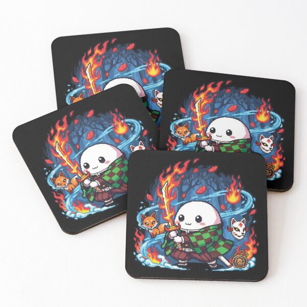 Item preview, Cute Fire Warrior Blob – Mystic Fox Spirit Pixel Art designed and sold by Pixel Girl Aesthetic Studio.