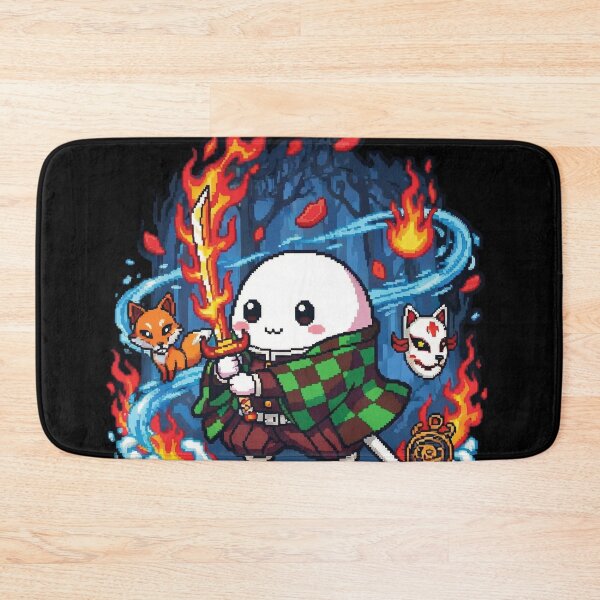 Item preview, Cute Fire Warrior Blob – Mystic Fox Spirit Pixel Art designed and sold by Pixel Girl Aesthetic Studio.